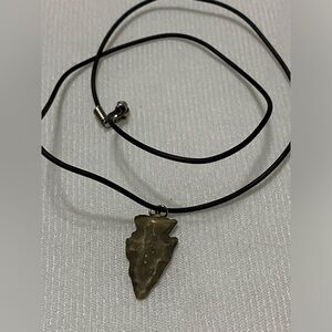 Biking dagger artisan amulet 🧿 Black Cord Necklace with Arrowhead Pendant
